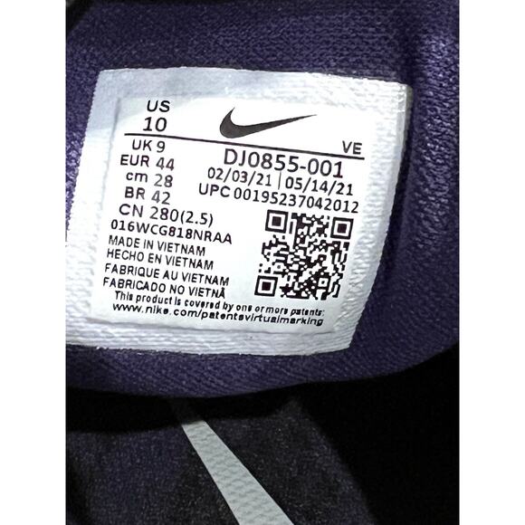 Nike TCU Horned Frogs Air Zoom Pegasus 38 Running Shoe Black DJ0855-001 Size 10 main image 5